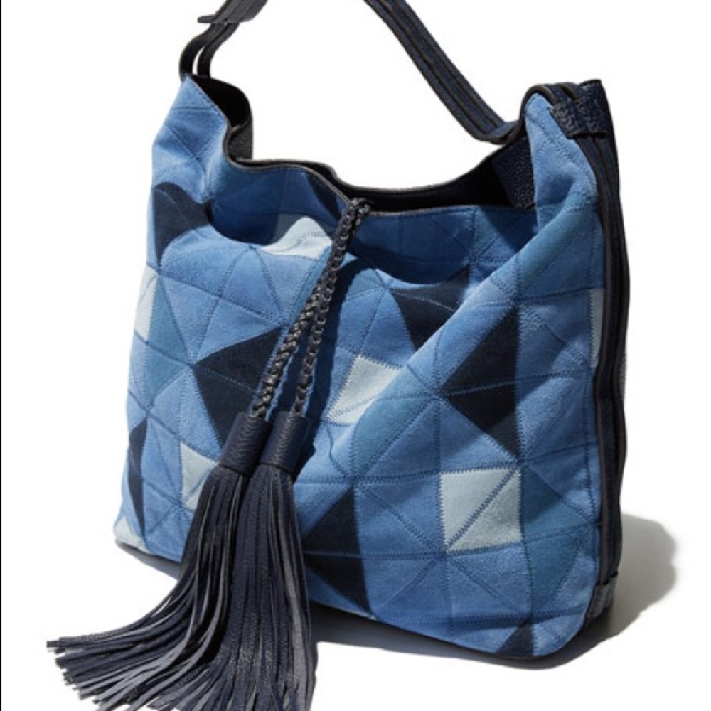 Rebecca Minkoff “Isobel” patchwork suede hobo